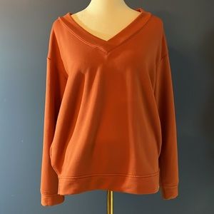 Orvis Brick Colored Super Soft v-neck sweatshirt